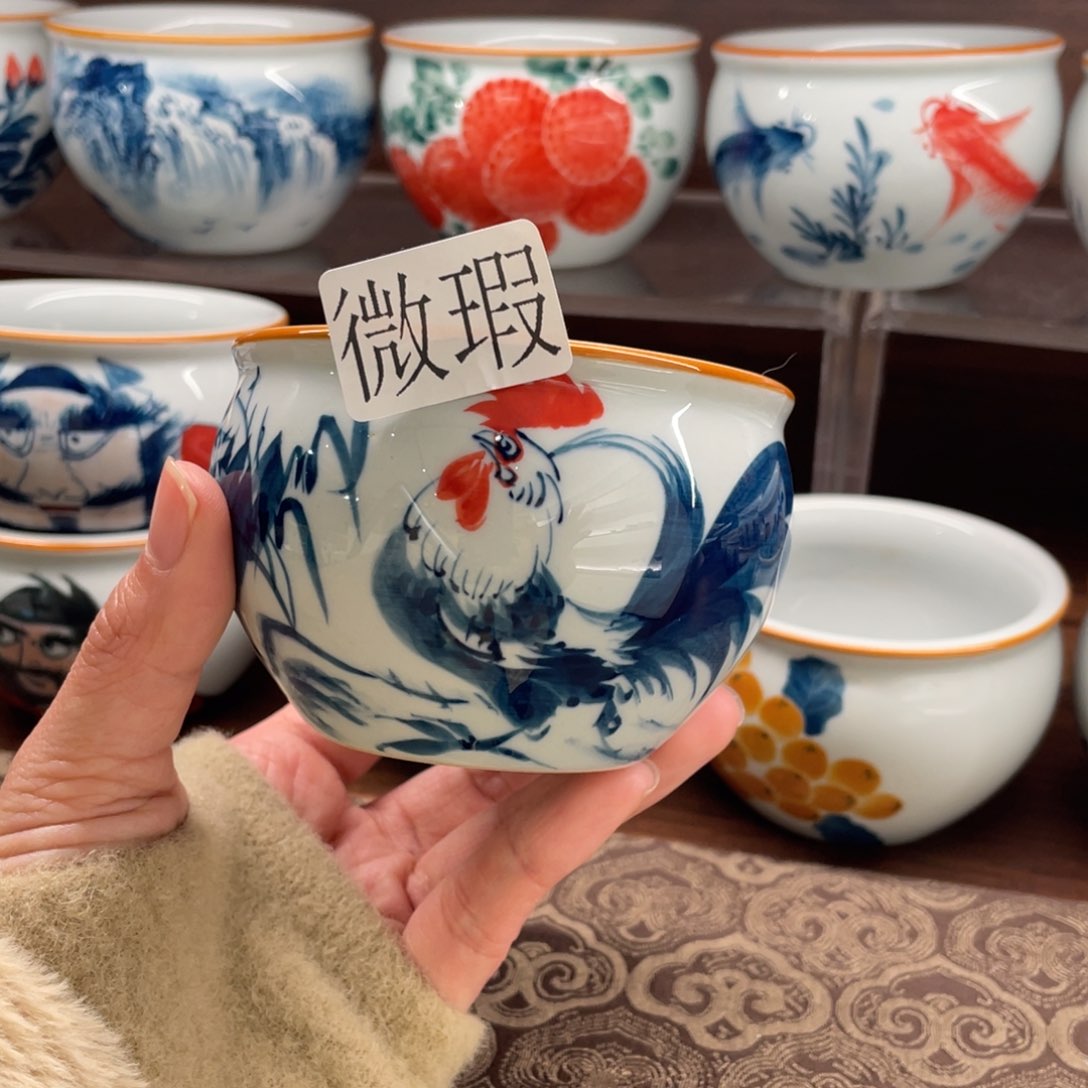 有瑕釉下彩纯手绘