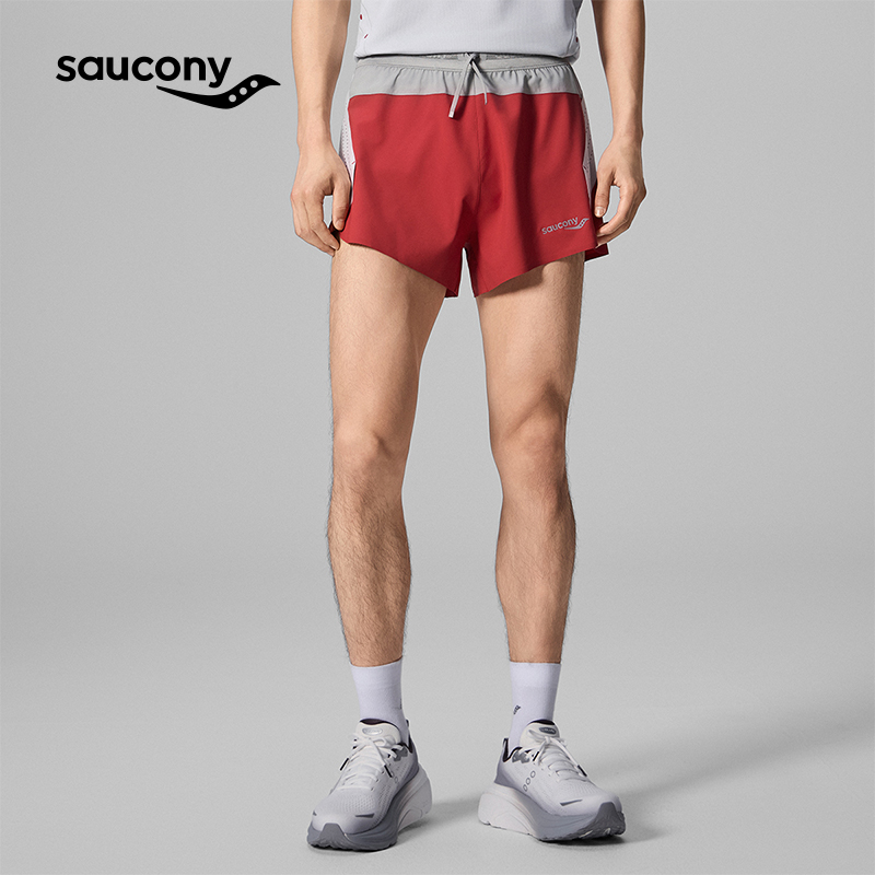 Saucony索康尼灵魂跑者系列夏季男子竞速跑步运动透气梭织短裤