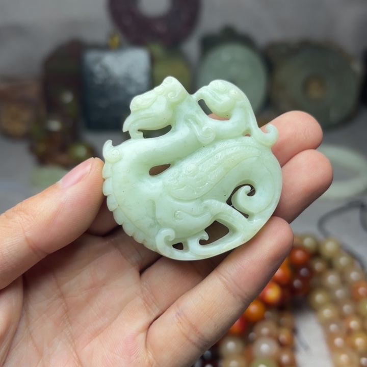 白玉菩提吊坠———