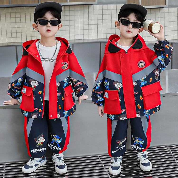 儿童衣服2025秋季新款男童套装帅气网红小男孩春秋装宝宝外套