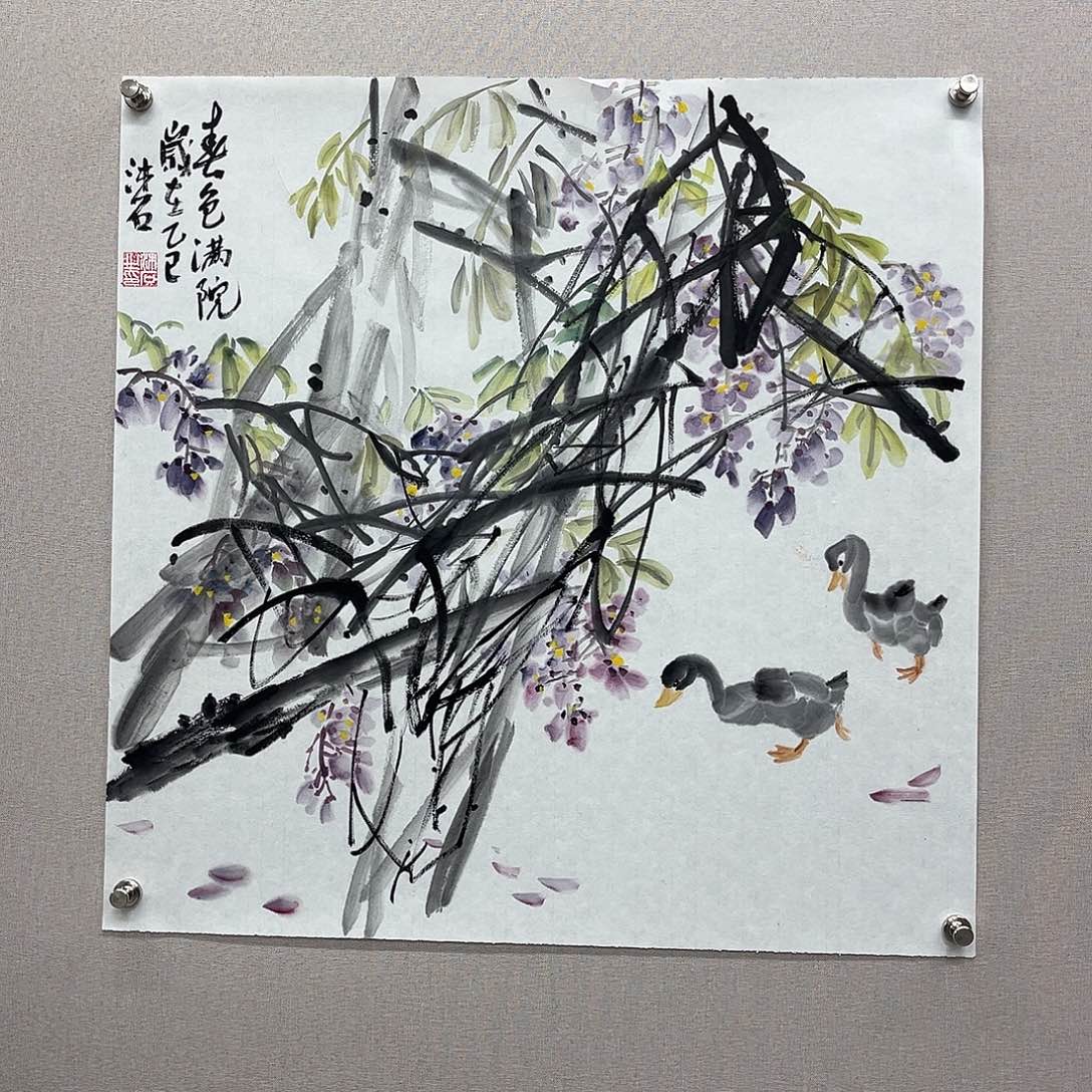 国画艺术家真人手绘