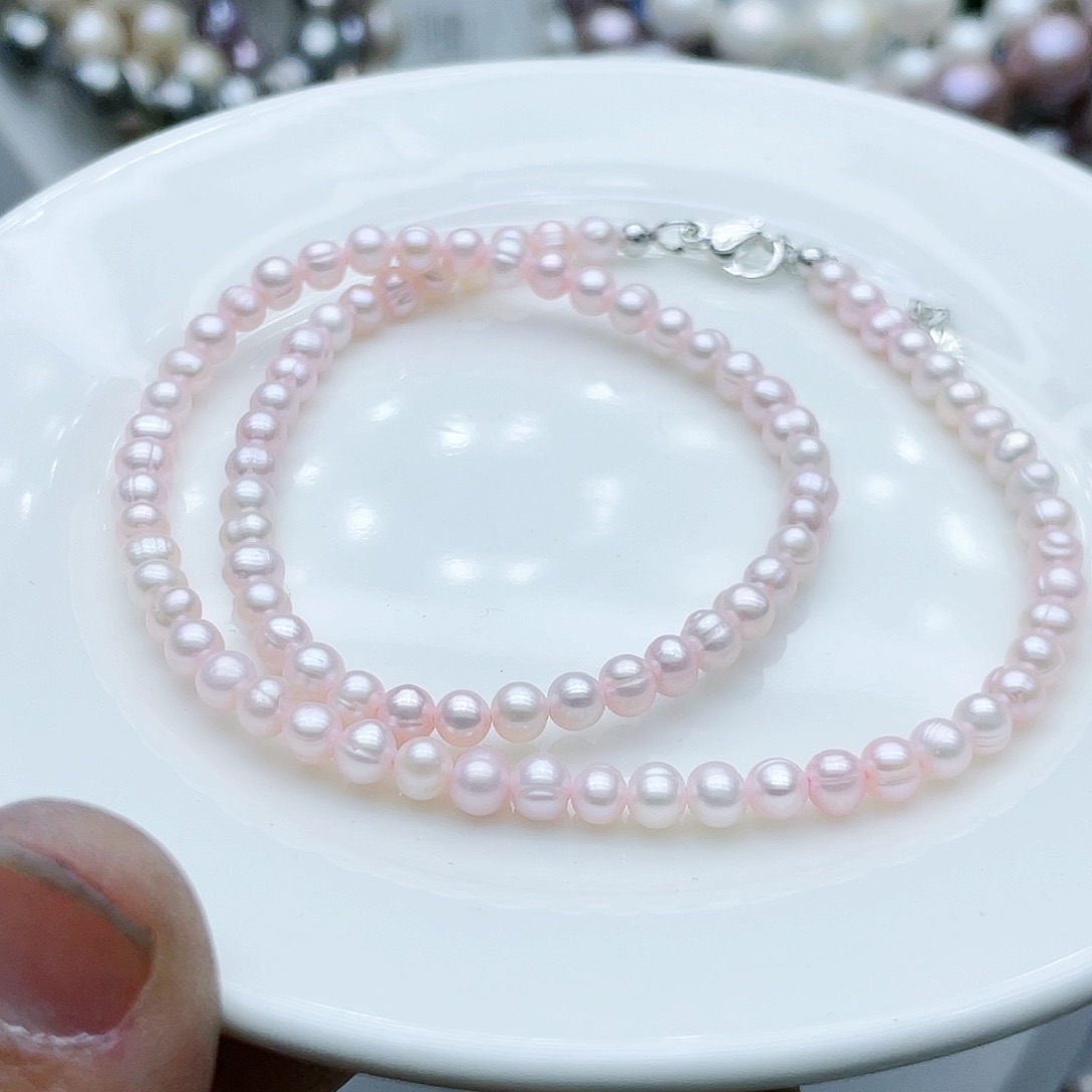 淡水珍珠颈饰钛钢