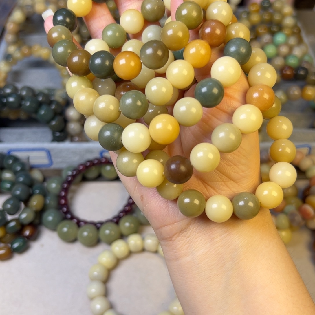 菩提根/象牙果手串多宝圆珠卡12  随机