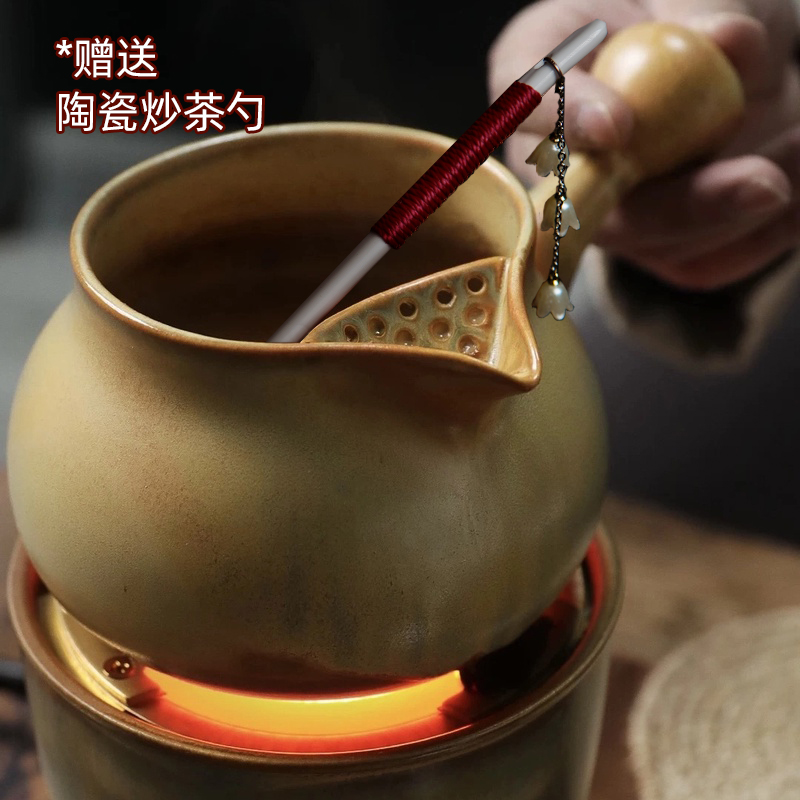 窑变罐罐茶烤奶茶柴烧侧把明火围炉煮茶锅自制下午茶围炉煮茶壶