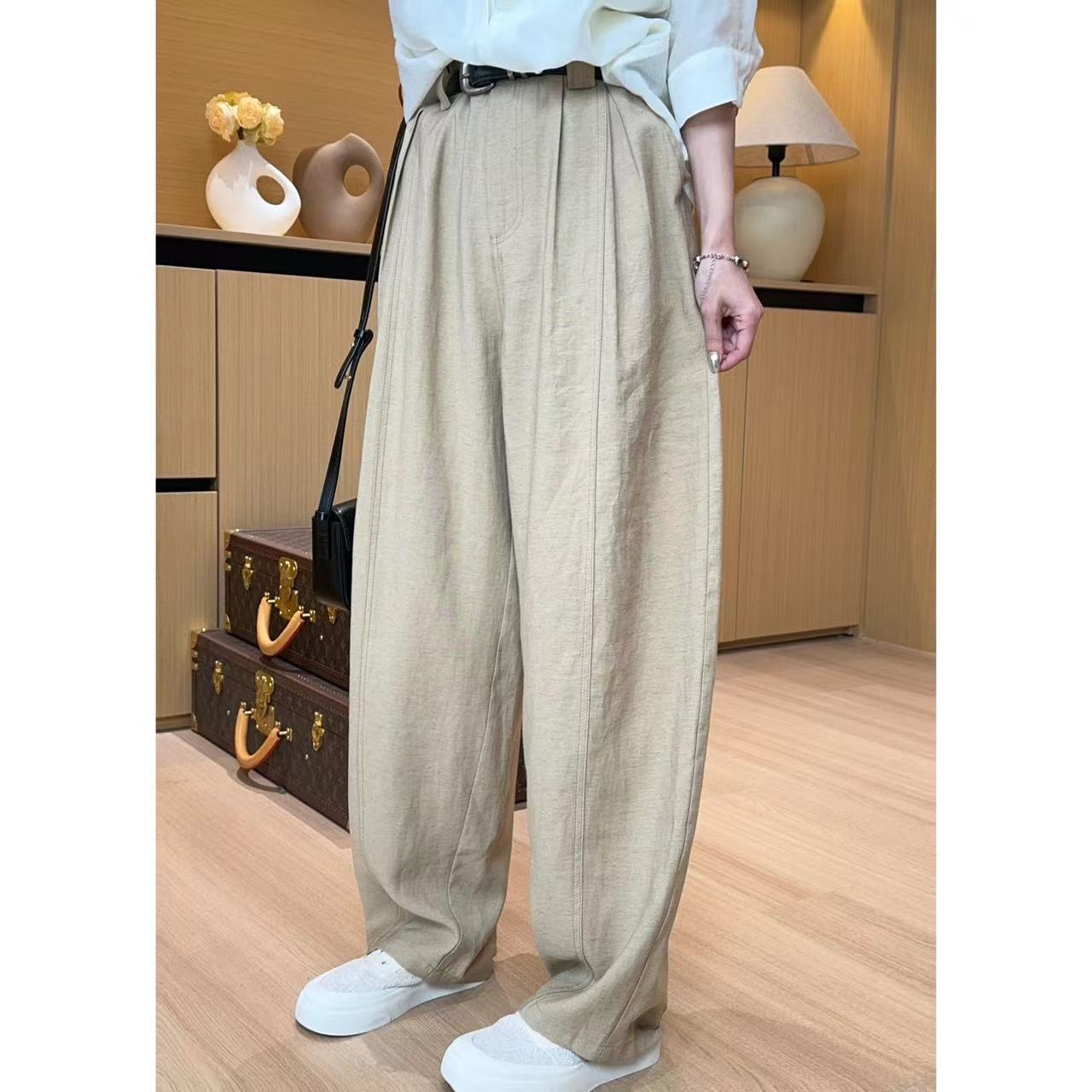 2024夏款 弧度走线高腰显瘦百搭休闲裤 2404B1577