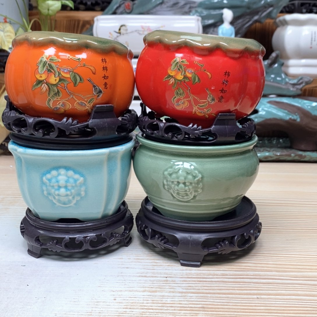 紫砂花盆陶瓷艺术花盆陶瓷