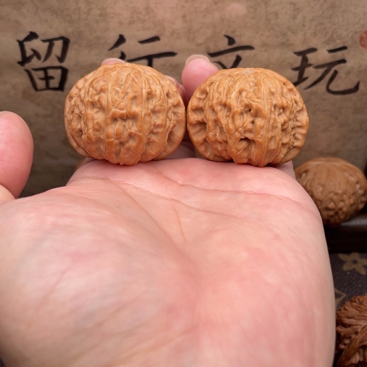 文玩核桃把件40白狮子