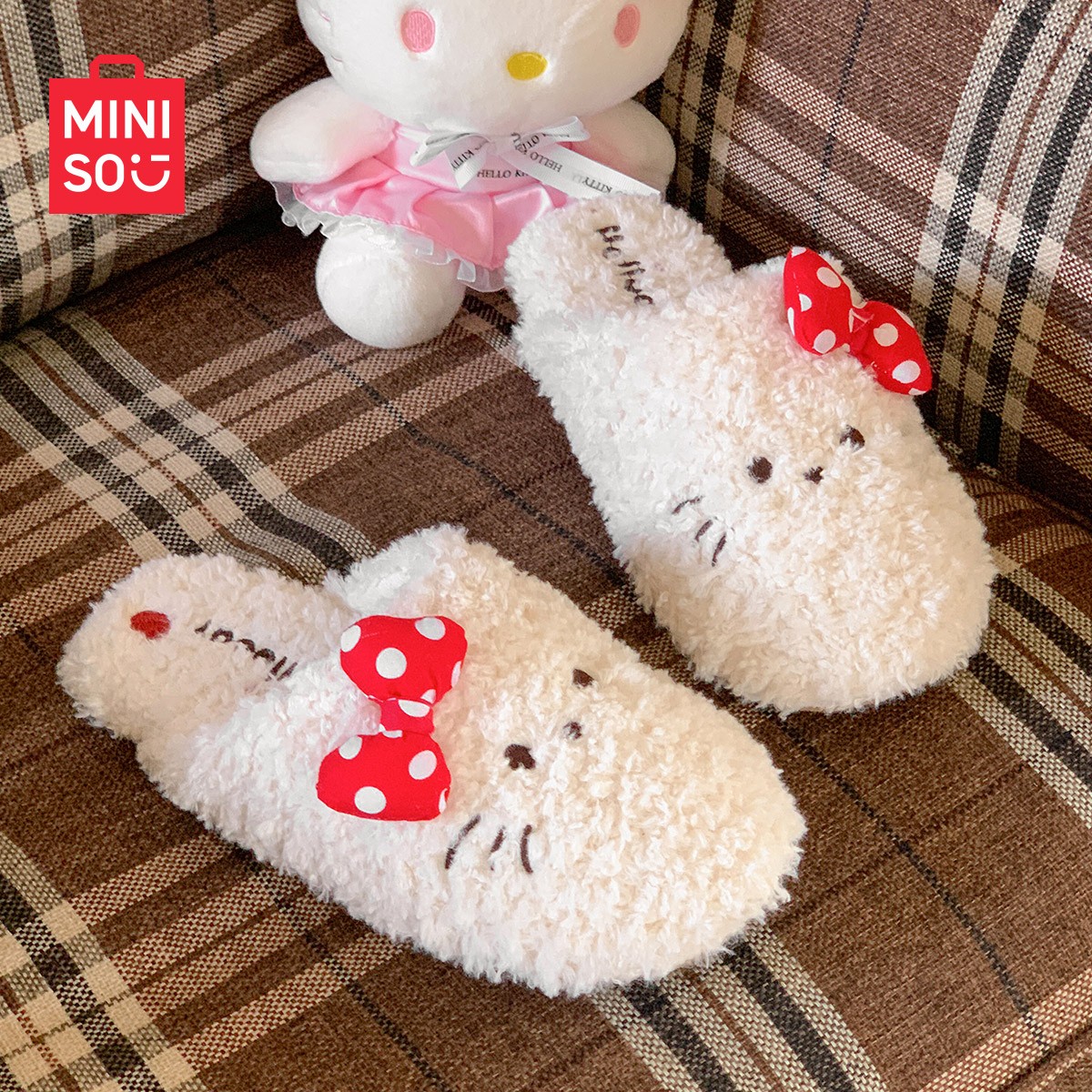 MINISO/名创优品2025新款爆款拖鞋女士包头静音防滑棉拖鞋秋冬季