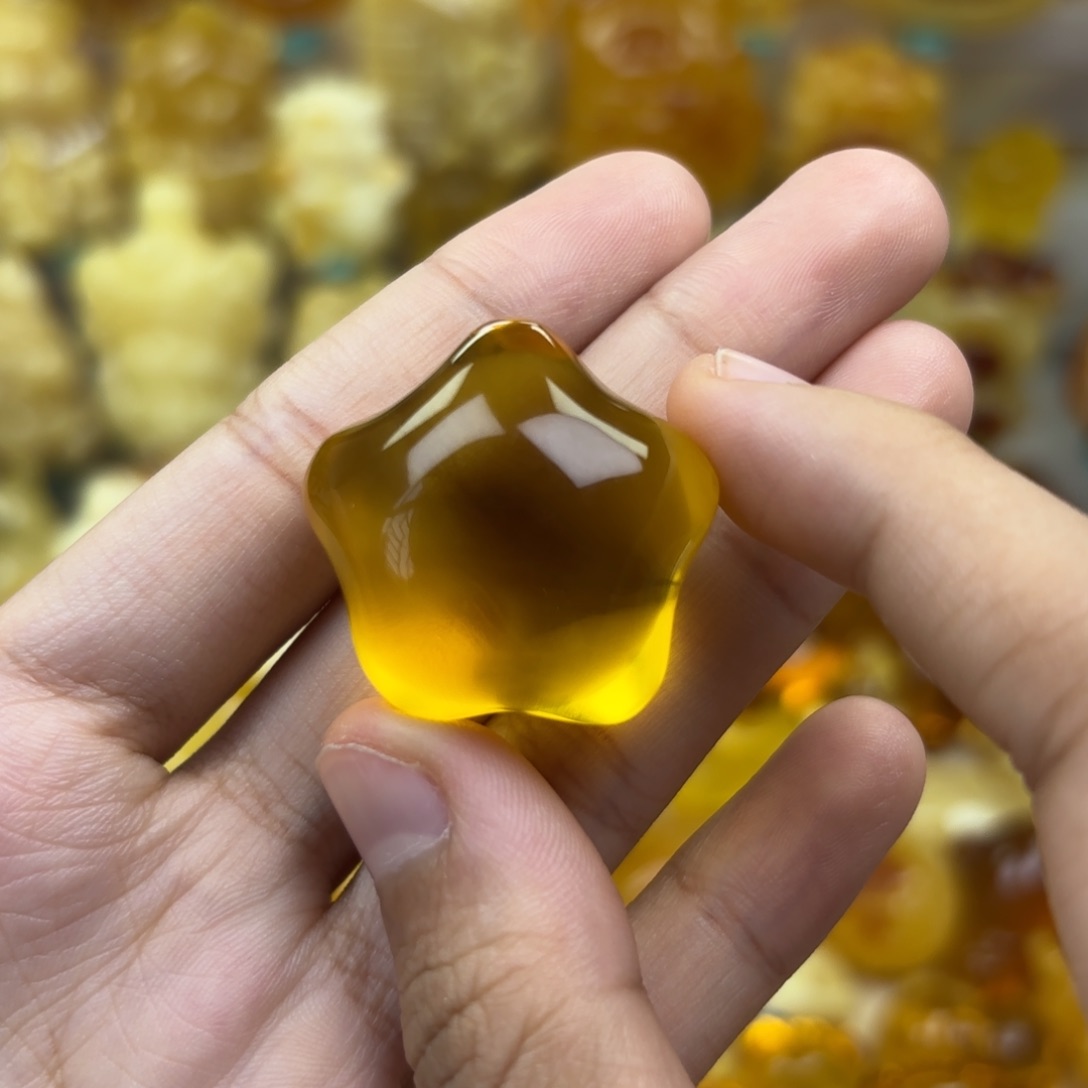 未镶嵌金珀裸石金珀吊坠打孔不退不换