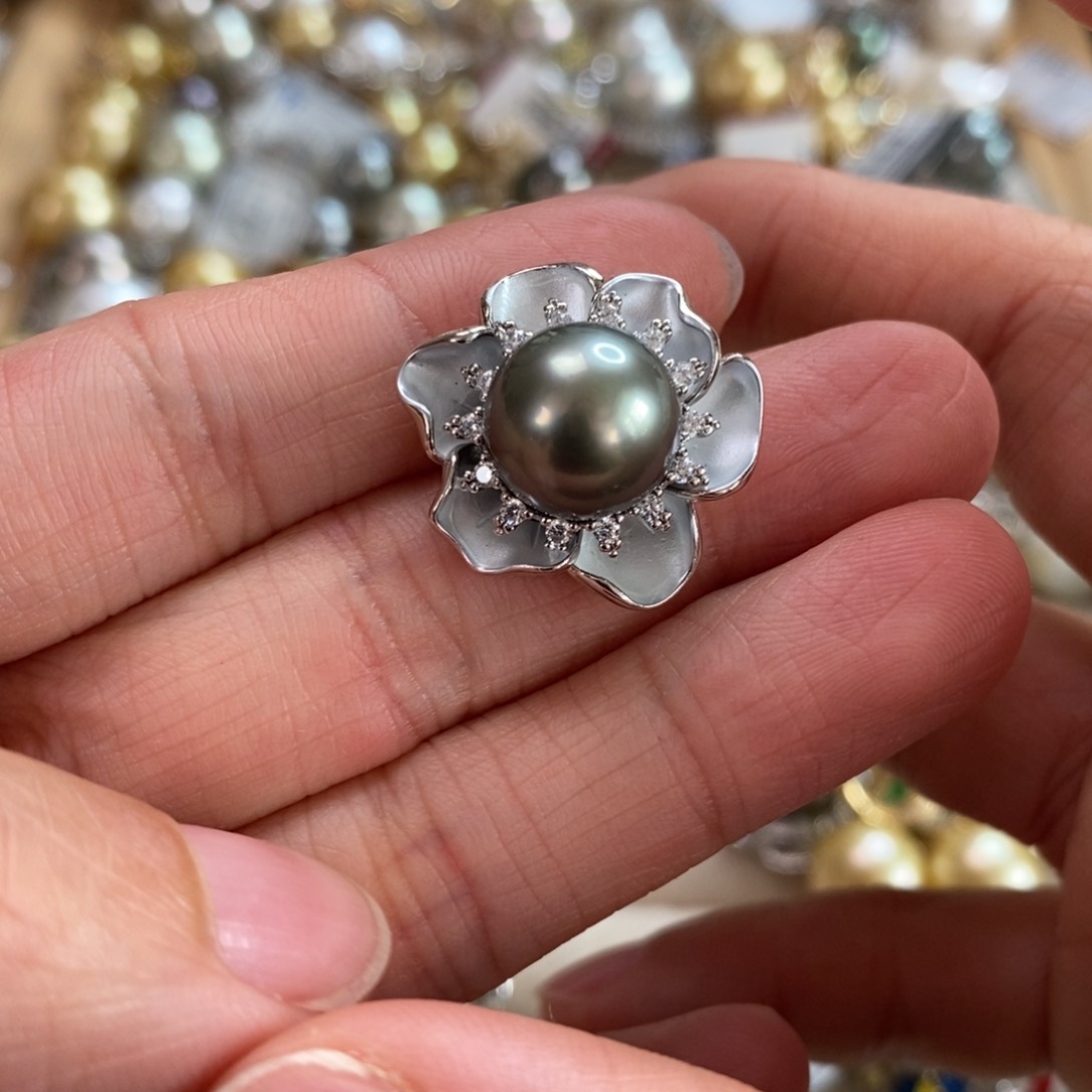 银S925镶嵌海水珍珠颈饰