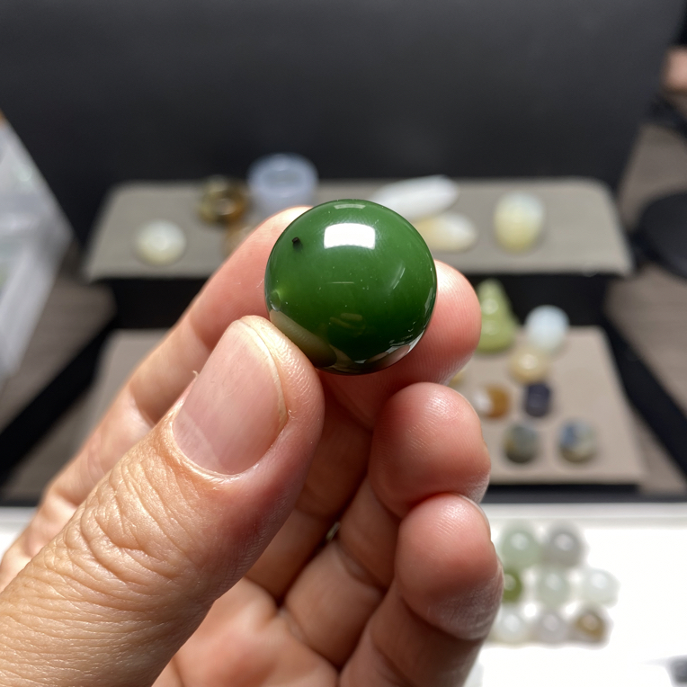 和田玉20mm细度过灯 油糯老熟 局部微棉DIY配珠单珠散珠