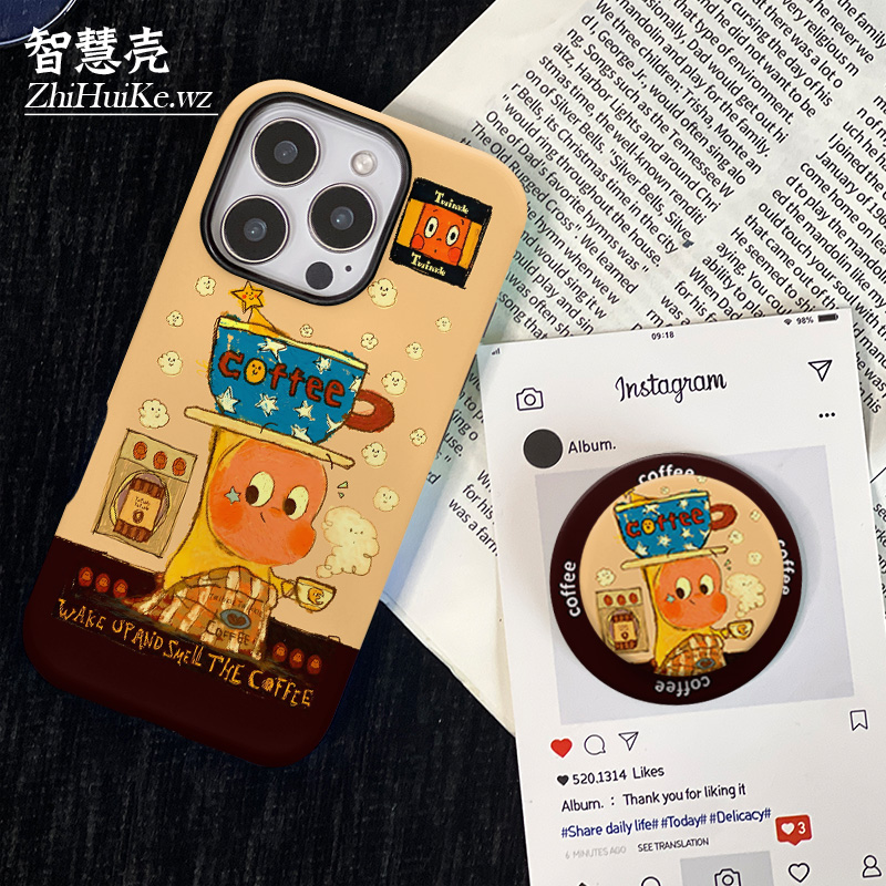 咖啡星星人磁吸支架菲林手机壳 适用于苹果/华为/小米/vivo/oppo