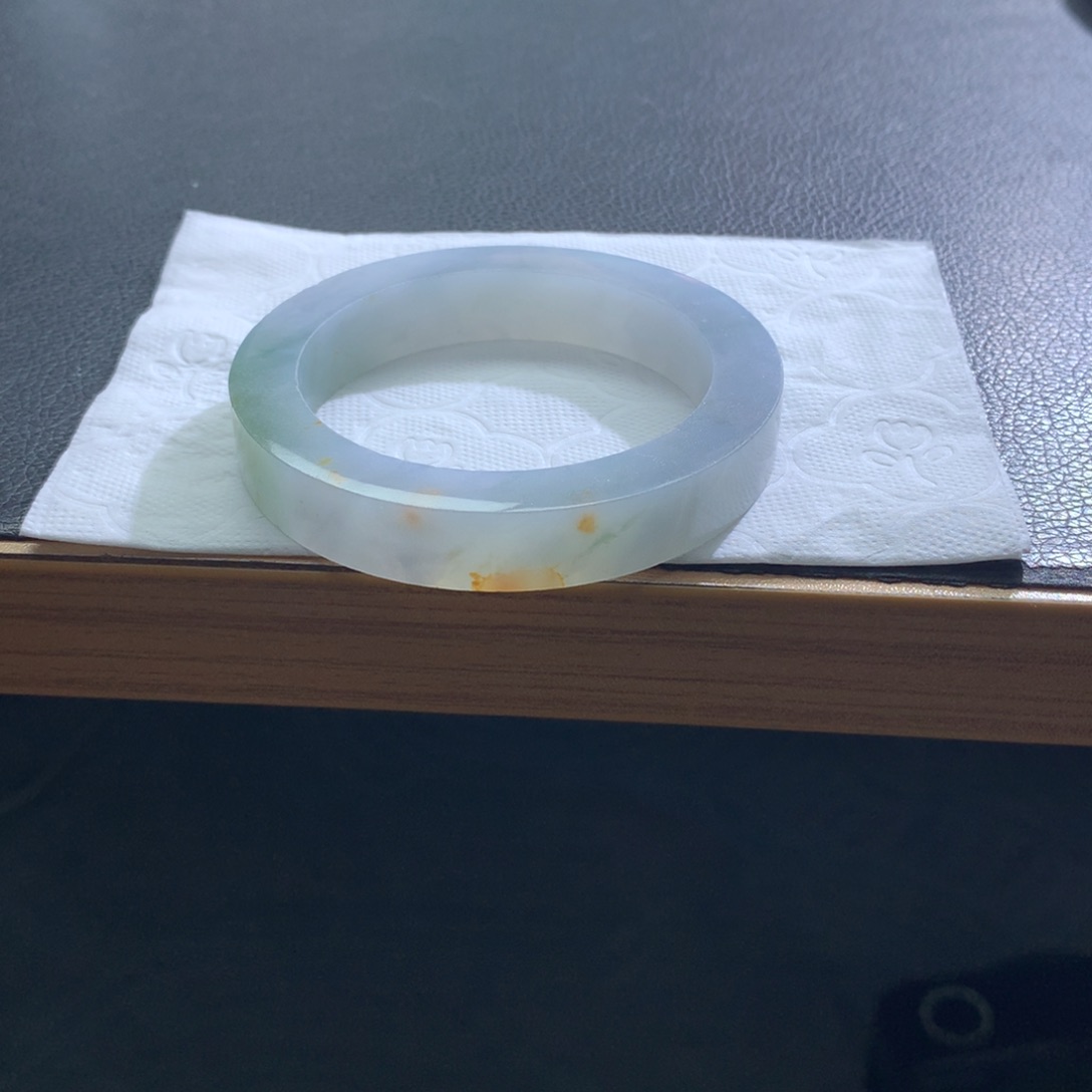 定制翡翠未镶嵌翡翠手镯冰枫叶红洒金