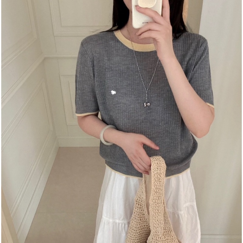 精品/天丝-细麻/冰凉透气高级灰针织短袖A279灰