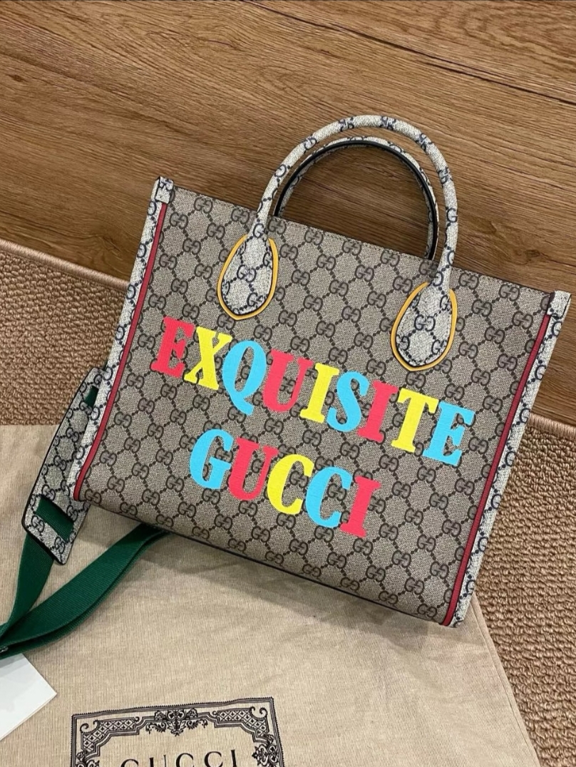 95新 GUCCI/古驰 CS6602 GUCCI老花托特单肩包