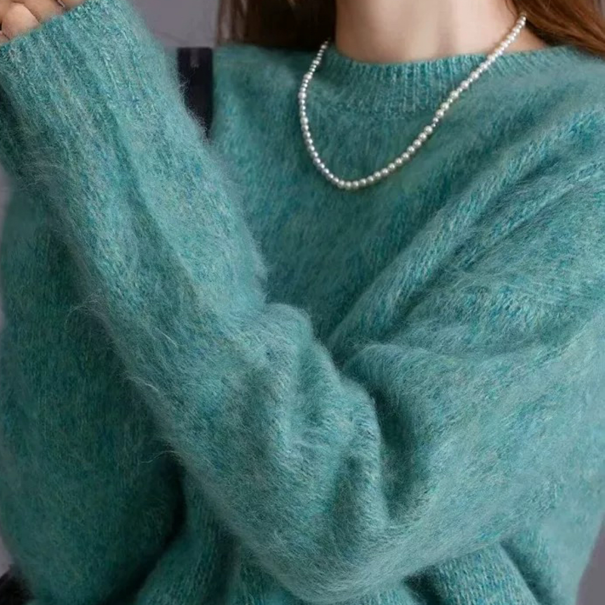 高领羊绒拉毛加厚针织衫女士长袖套头纯色百搭保暖秋冬款紫色毛衣