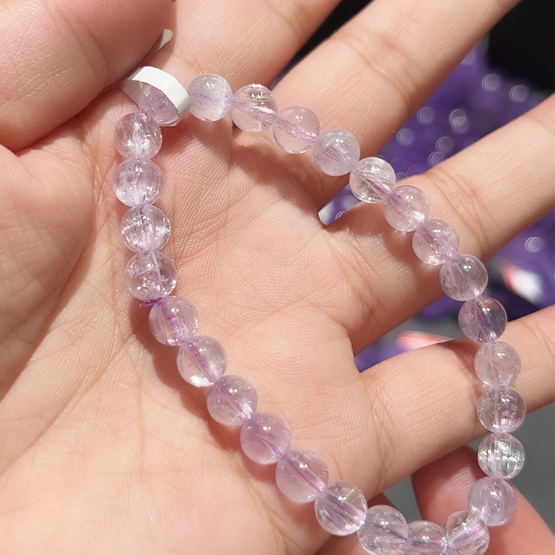 手链锂辉石未镶嵌拉丝紫锂辉22号