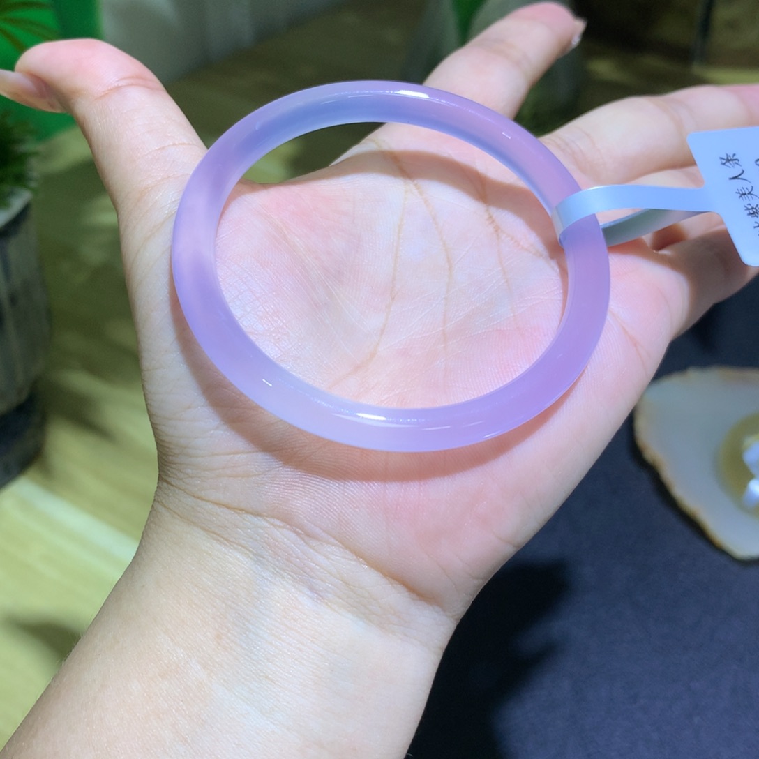 手镯玛瑙/玉髓未镶嵌卡7冰紫美人条