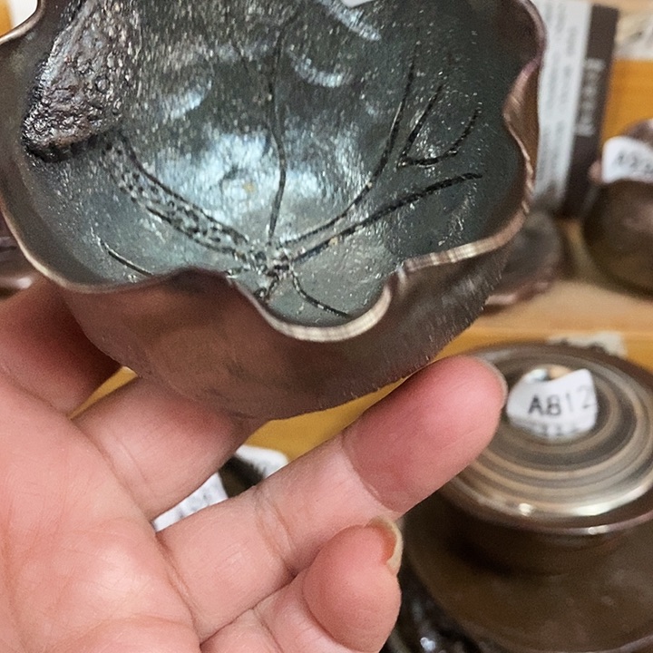 紫砂茶杯荷花柴烧933