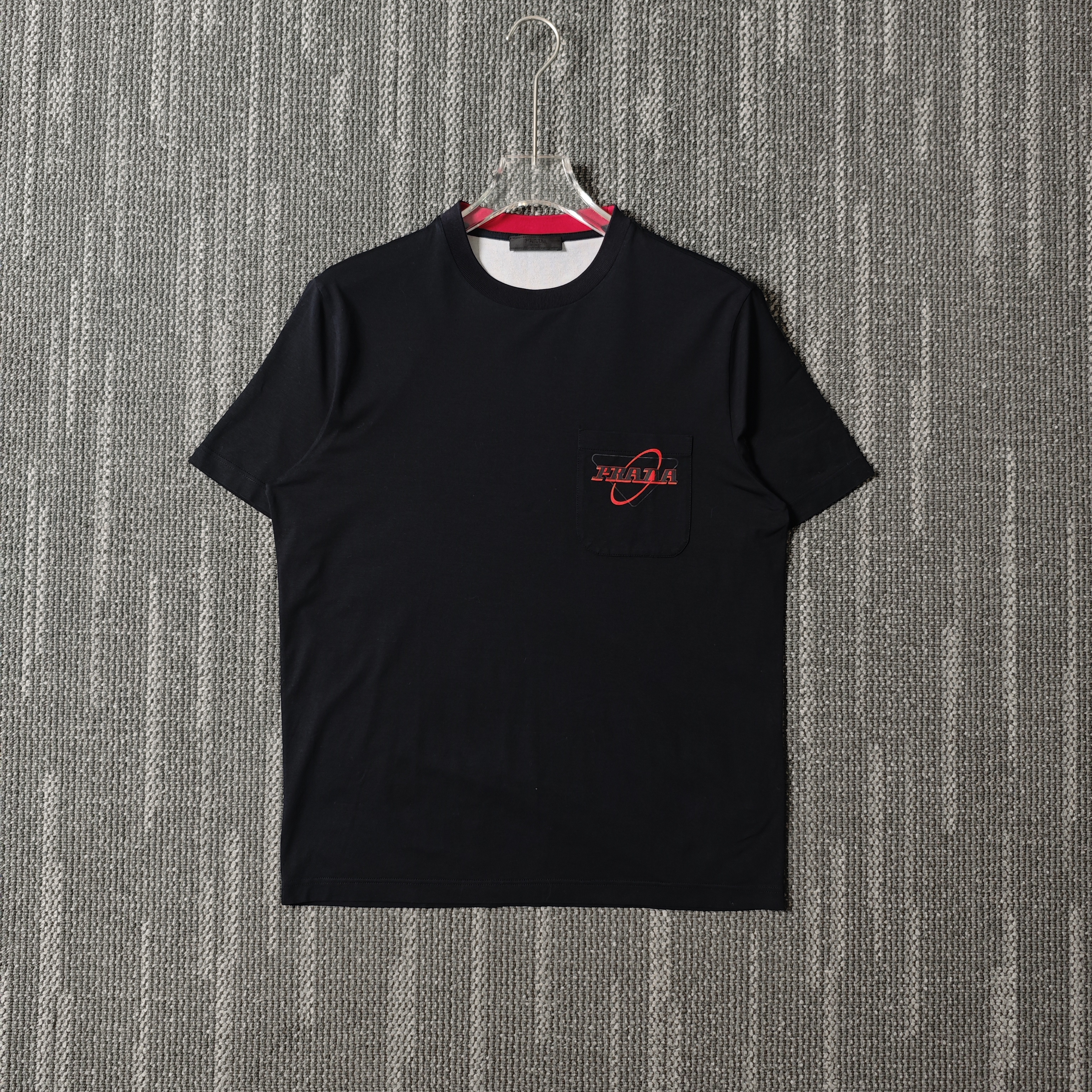 99新 Prada/普拉达 Logo印花宽松短袖T恤/L码/3356