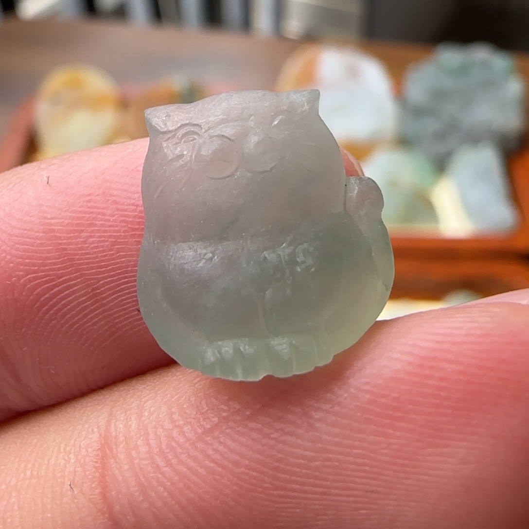 定制翡翠未镶嵌小猫