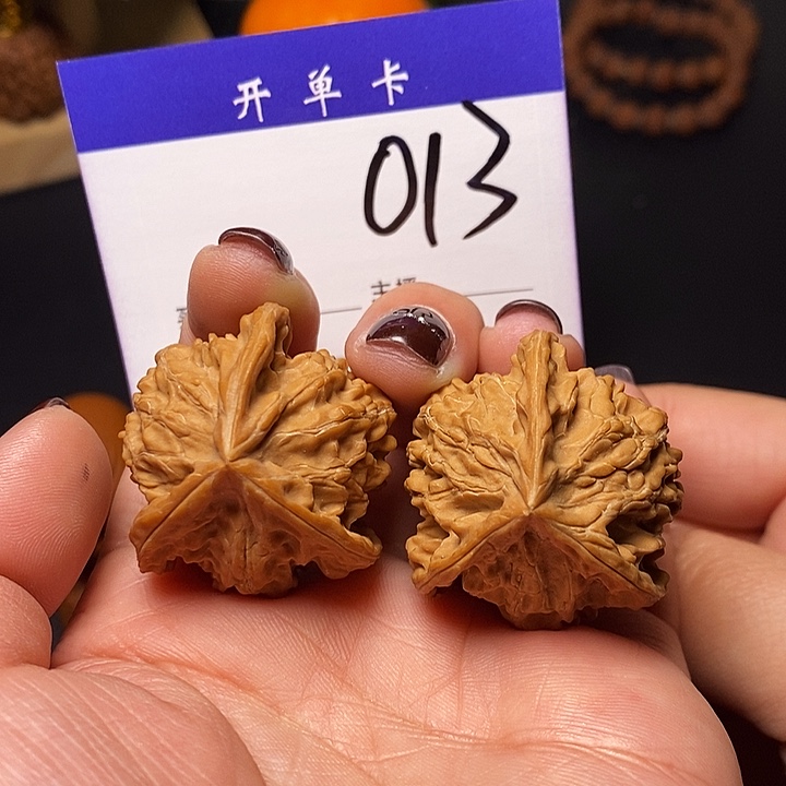 桃核吊坠文玩核桃盘山三棱35