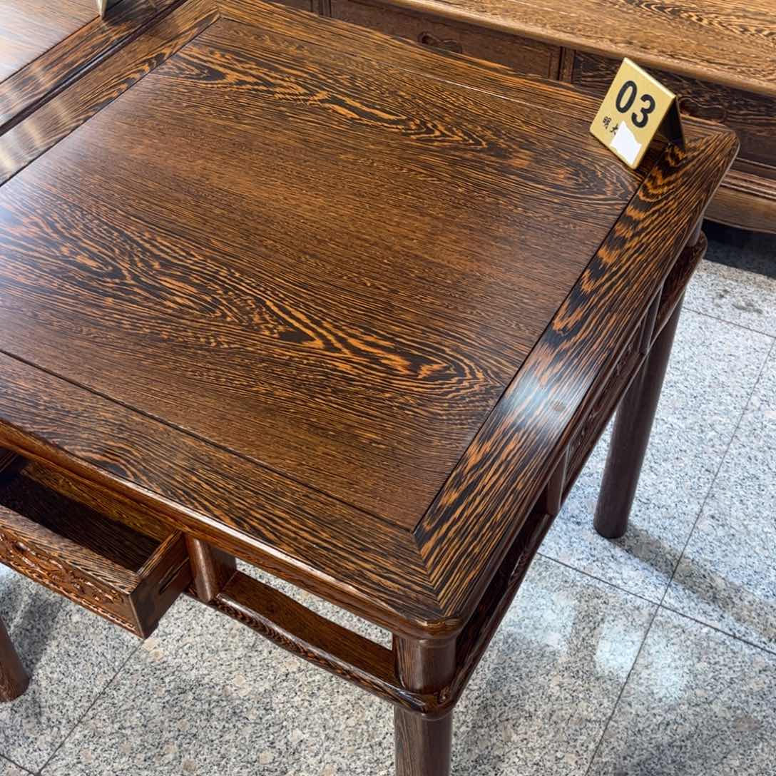鸡翅木类成套家具眀**光68带抽五件