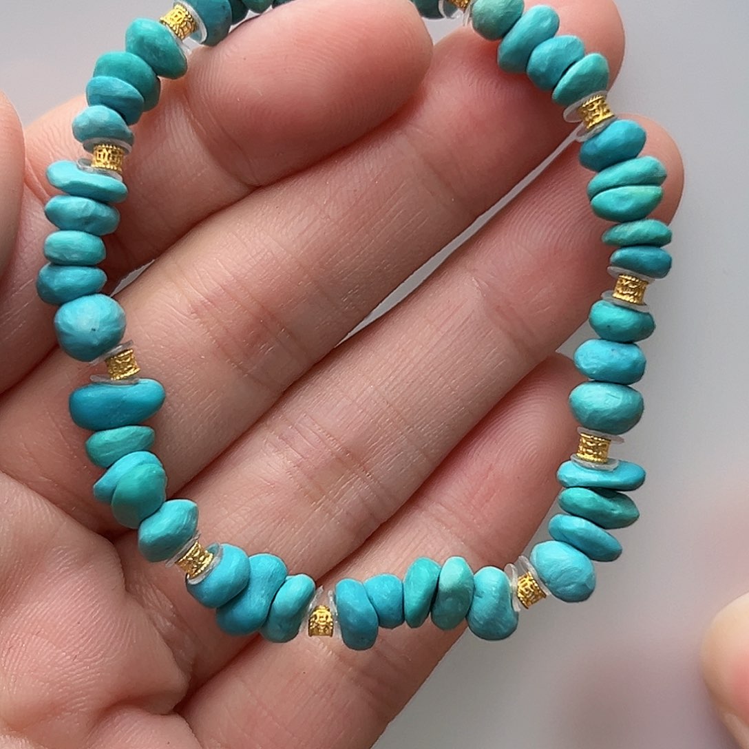 绿松石珠宝奇石18K金镶嵌