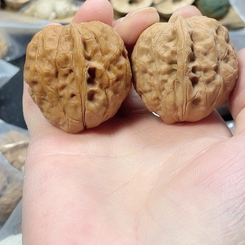 文玩核桃把件木鱼金砖带彩41