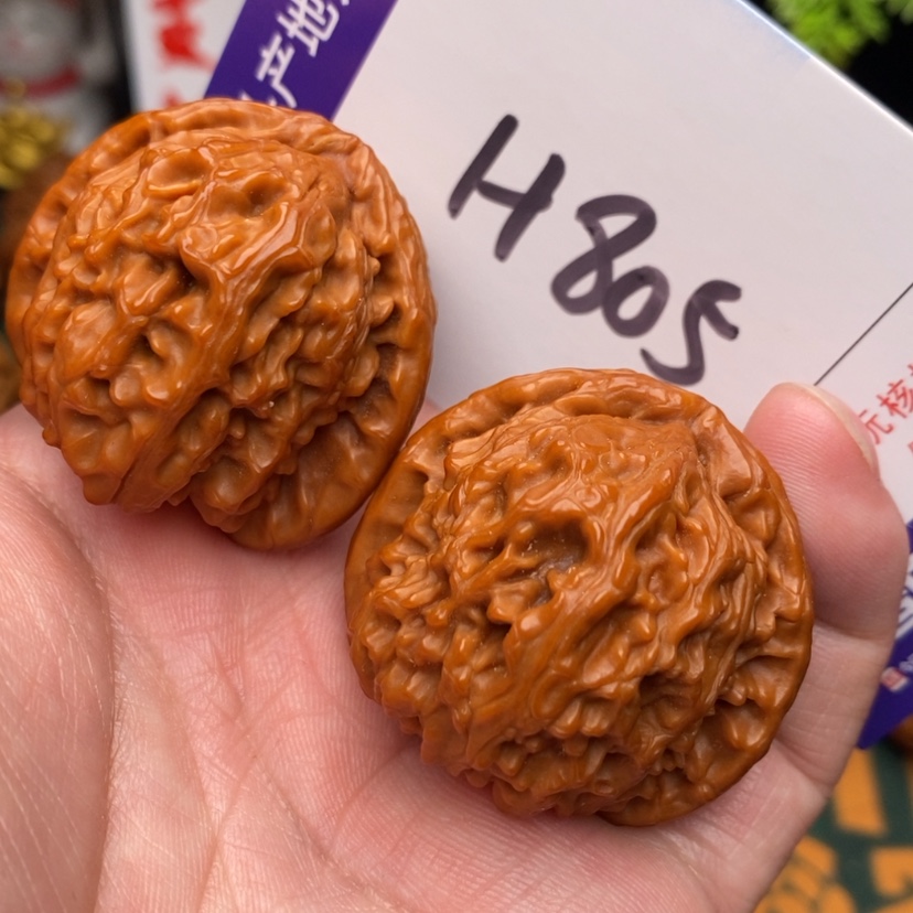 【闪购商品】文玩核桃把件边37白狮子