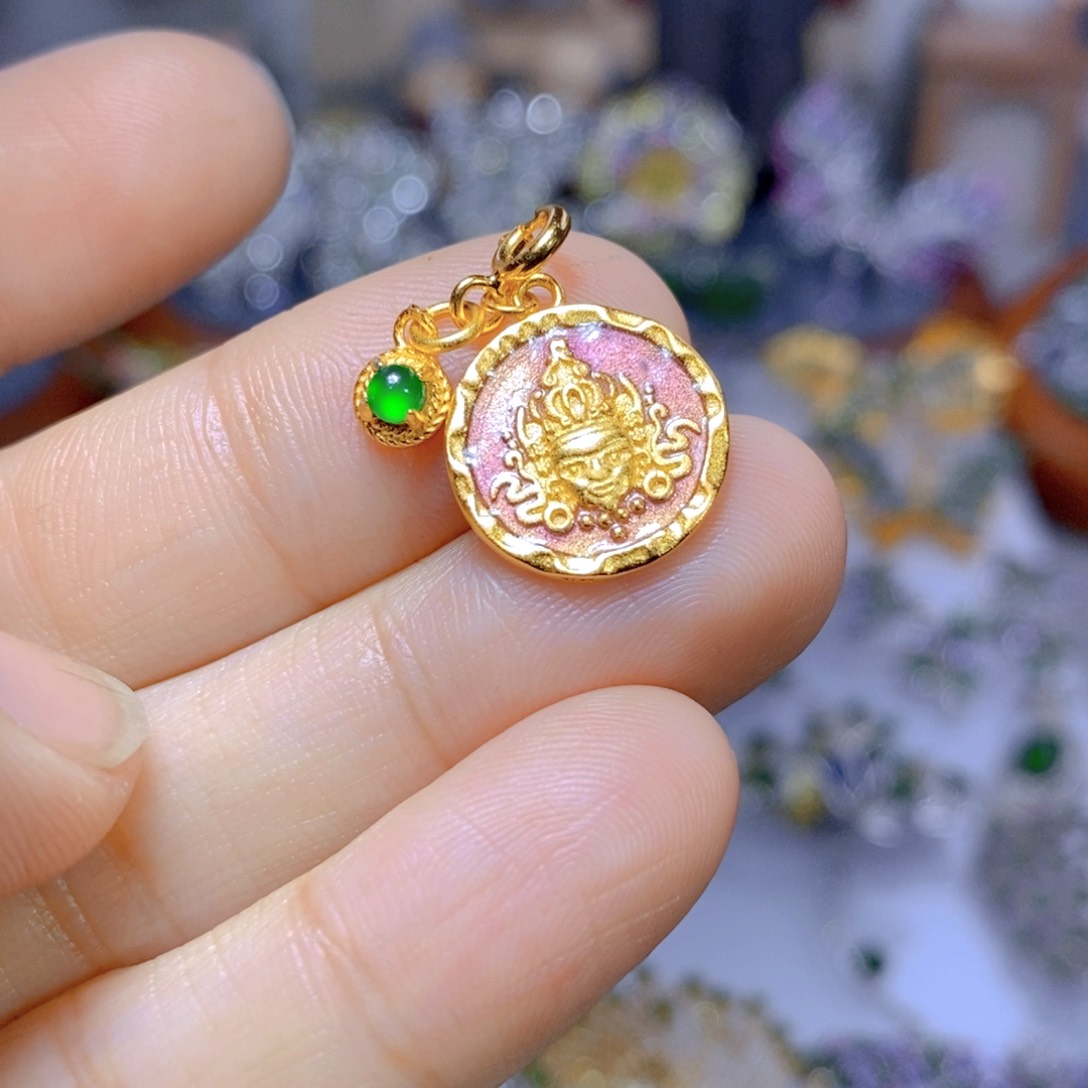 翡翠耳钉银S925镶嵌天然翡翠