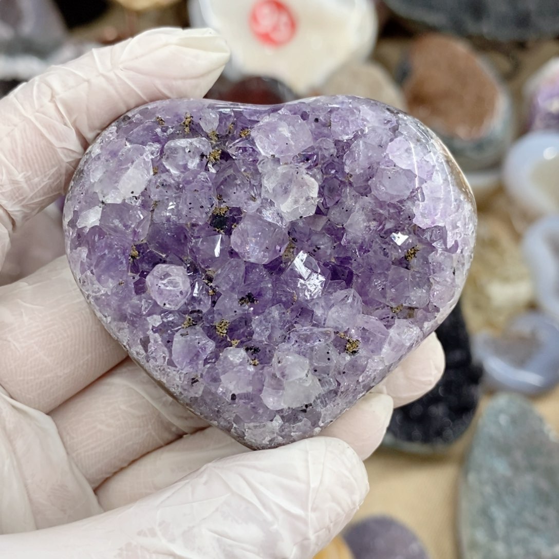 水晶天然水晶摆件9K金镶嵌