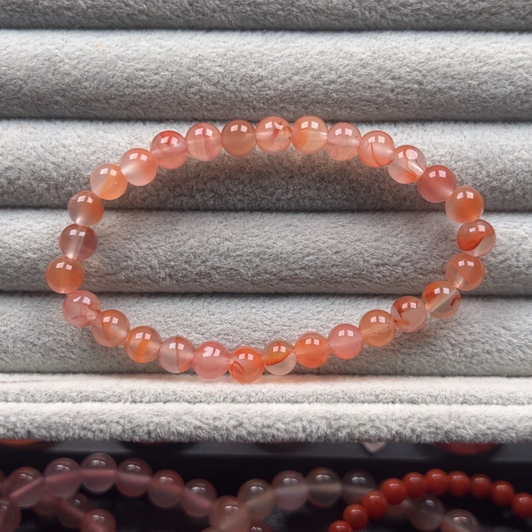 南红玛瑙未镶嵌圆珠6mm