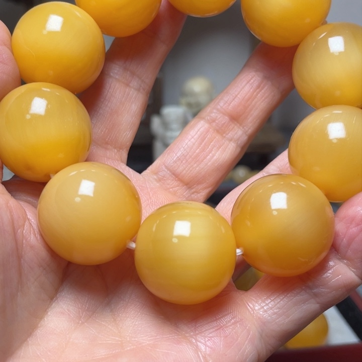 纯铜石英石2.5金丝牦肉角手串