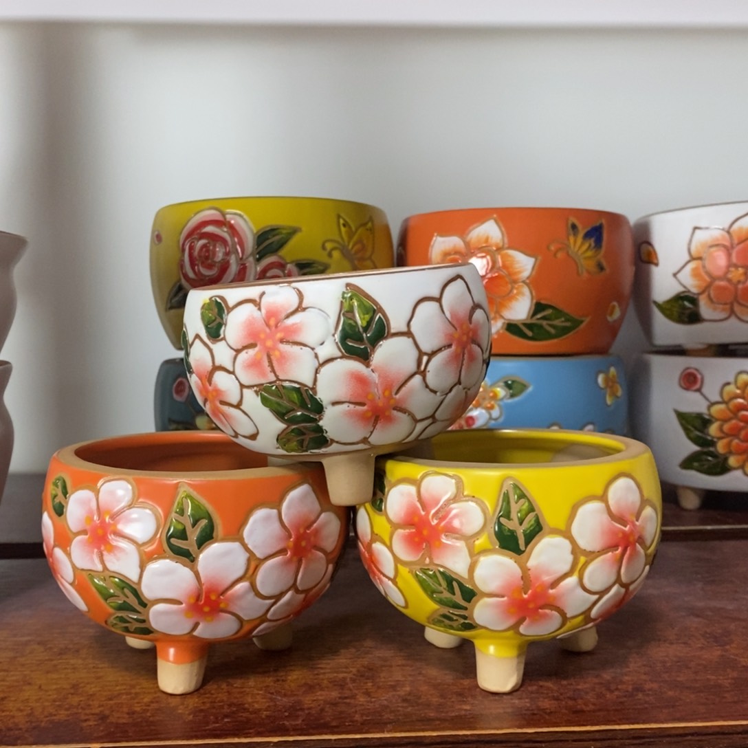 红陶韩式多肉植物花盆