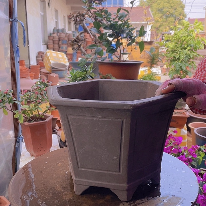 紫砂宜兴紫砂32素面六方