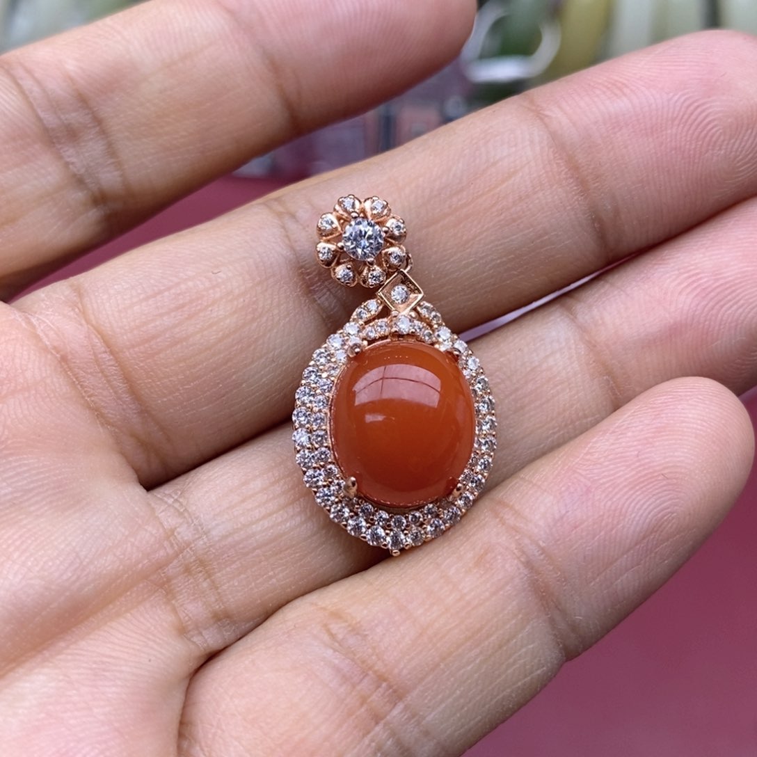 和田玉银S925镶嵌吊坠(不含链)云*谣