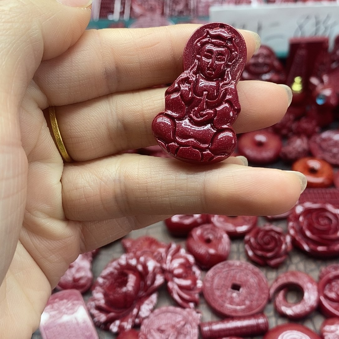 天然辰砂朱砂吊坠