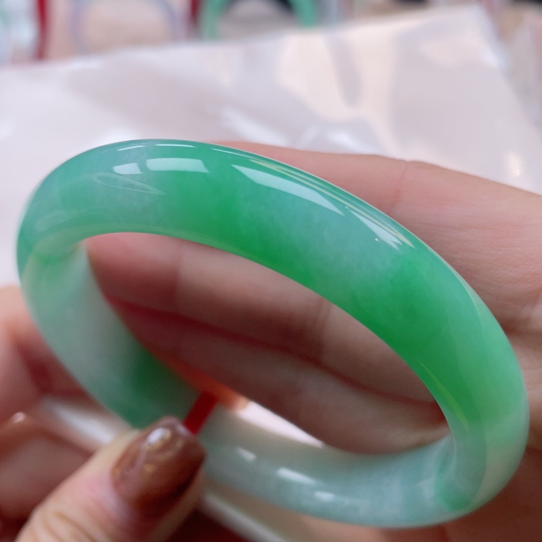 未镶嵌手镯翡翠55.8正圈 春日调色盘 渲染色彩 13号