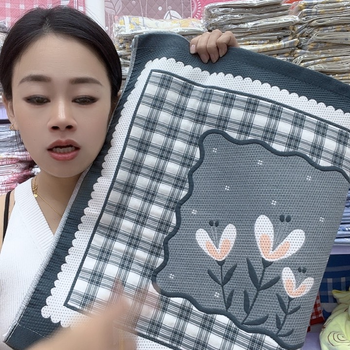 棉灰色三朵花纯棉