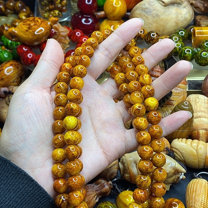 松木琥珀木文玩手串