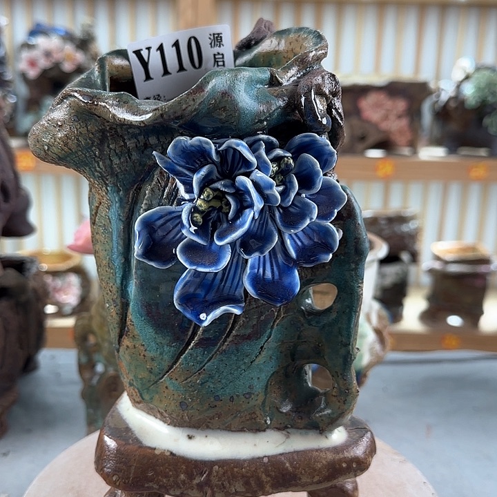 紫砂花盆景德镇陶瓷花盆110