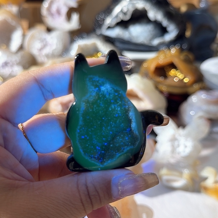 玛瑙/玉髓无未镶嵌九眼黑猫