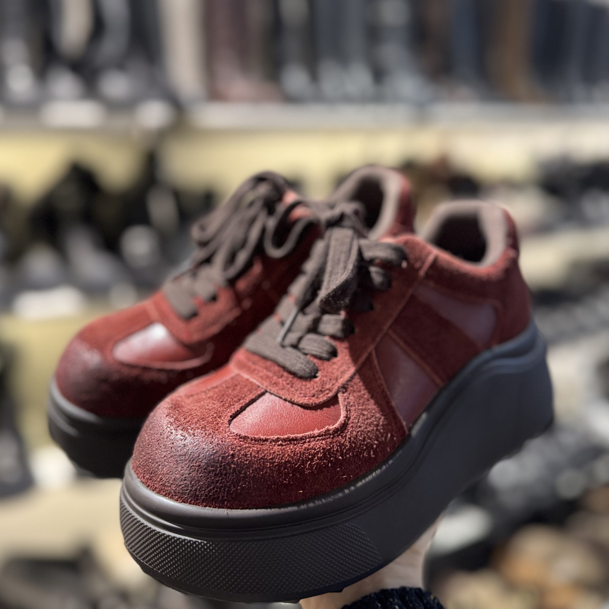 新品松糕鞋红色洋气25606百搭休闲鞋女鞋