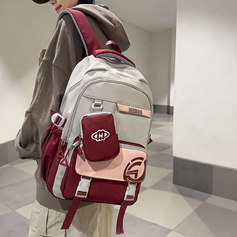 书包女初中生韩版高中生大容量设计感双肩包男大学生潮酷百搭背包