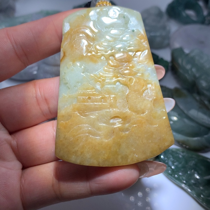 翡翠未镶嵌颈饰保真天然A货翡翠