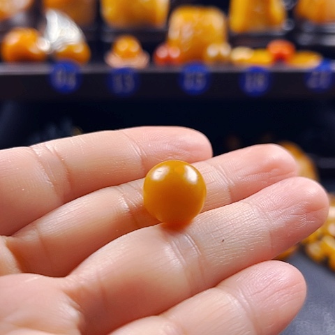 田黄石@****红田黄石珠子