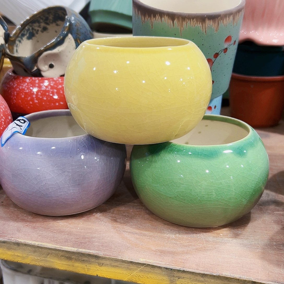 有孔外贸尾单陶瓷花盆凑单10米包邮