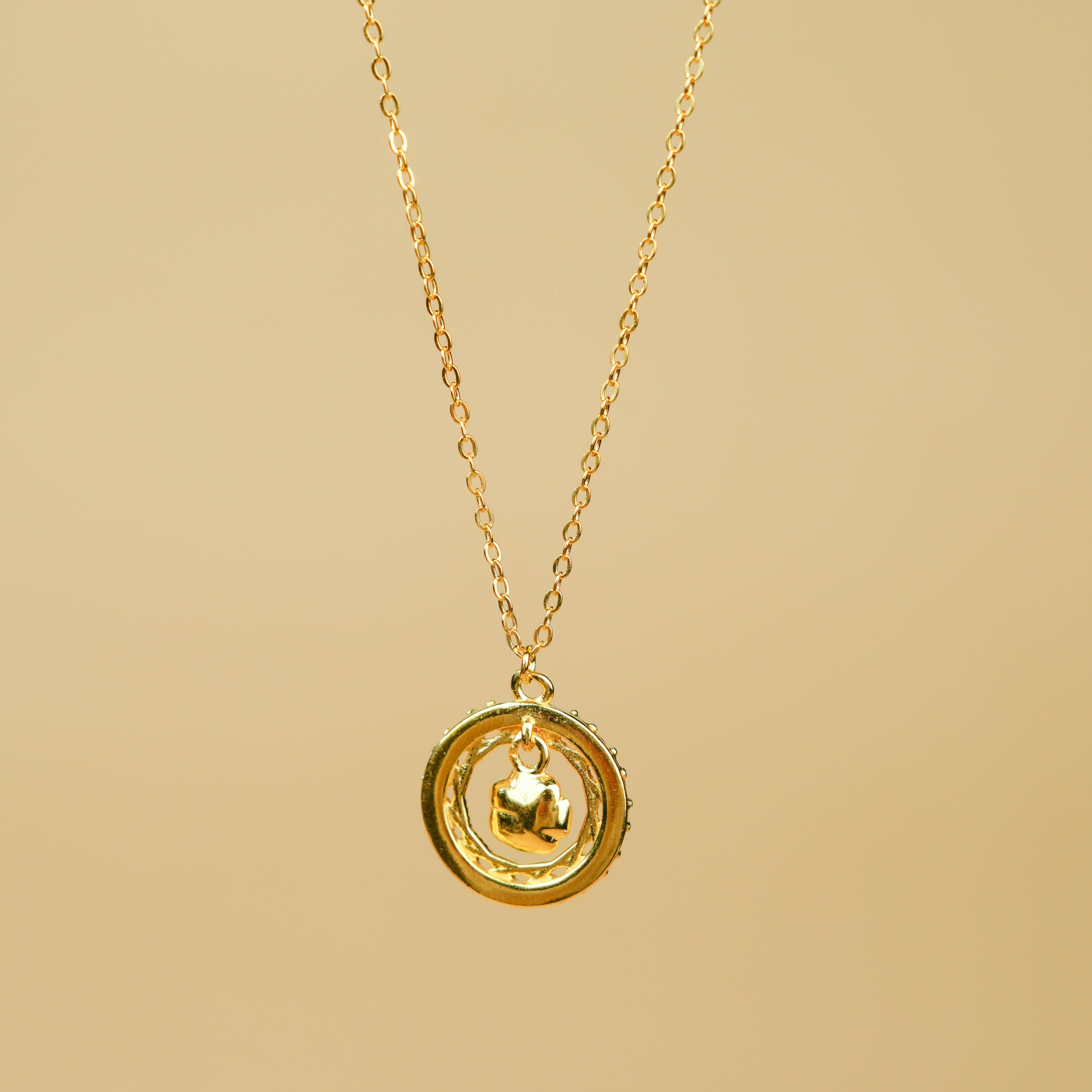 坠链均足银 足银项链【玖福来】足银灵动玫瑰花套链金色清新时尚