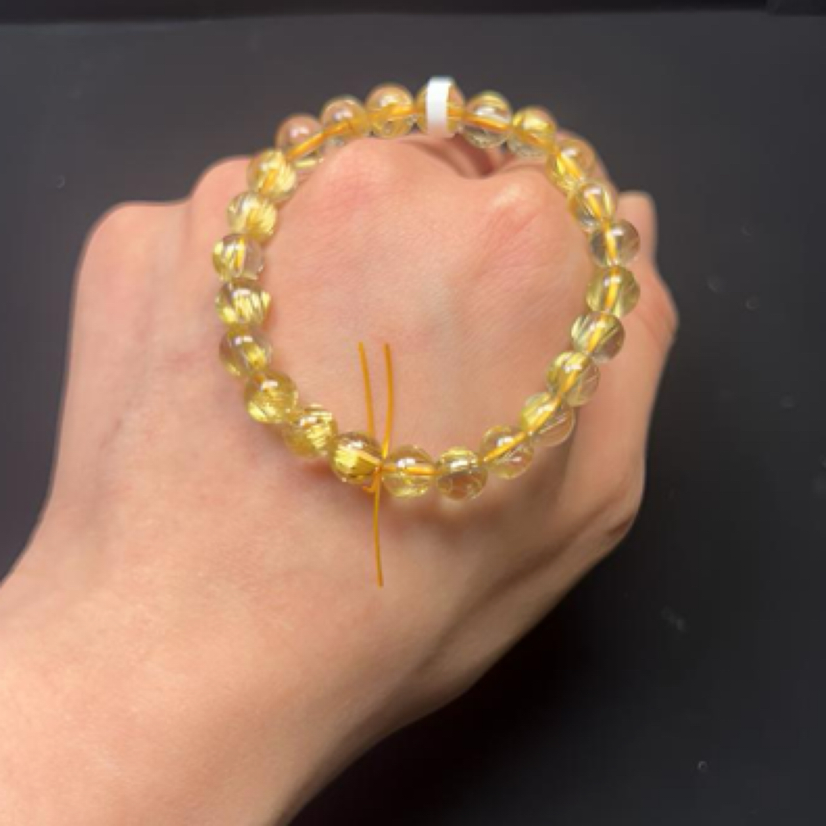 8mm+天然老矿净体高品钛晶单圈水晶手链单圈发晶女款时尚招财手串